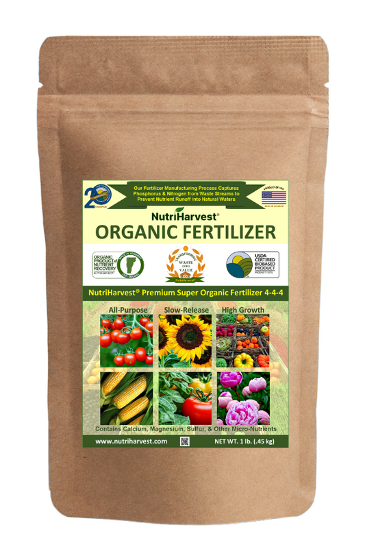 NutriHarvest® Premium Super Organic Fertilizer 4-4-4, USDA-certified Biobased, in Resealable Bag