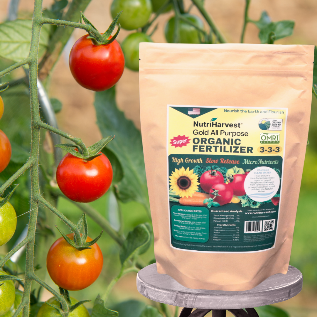 NutriHarvest® Gold Super Organic Fertilizer 3-3-3, OMRI Listed plus USDA-certified Biobased, in Resealable Bag