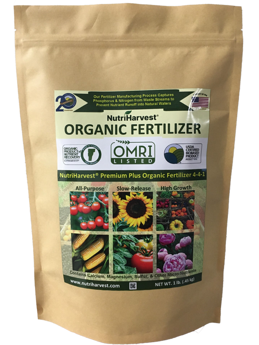 NutriHarvest® Premium Plus Super Organic Fertilizer 4-4-1, OMRI Listed, 100% USDA-certified Biobased, in Resealable Bag