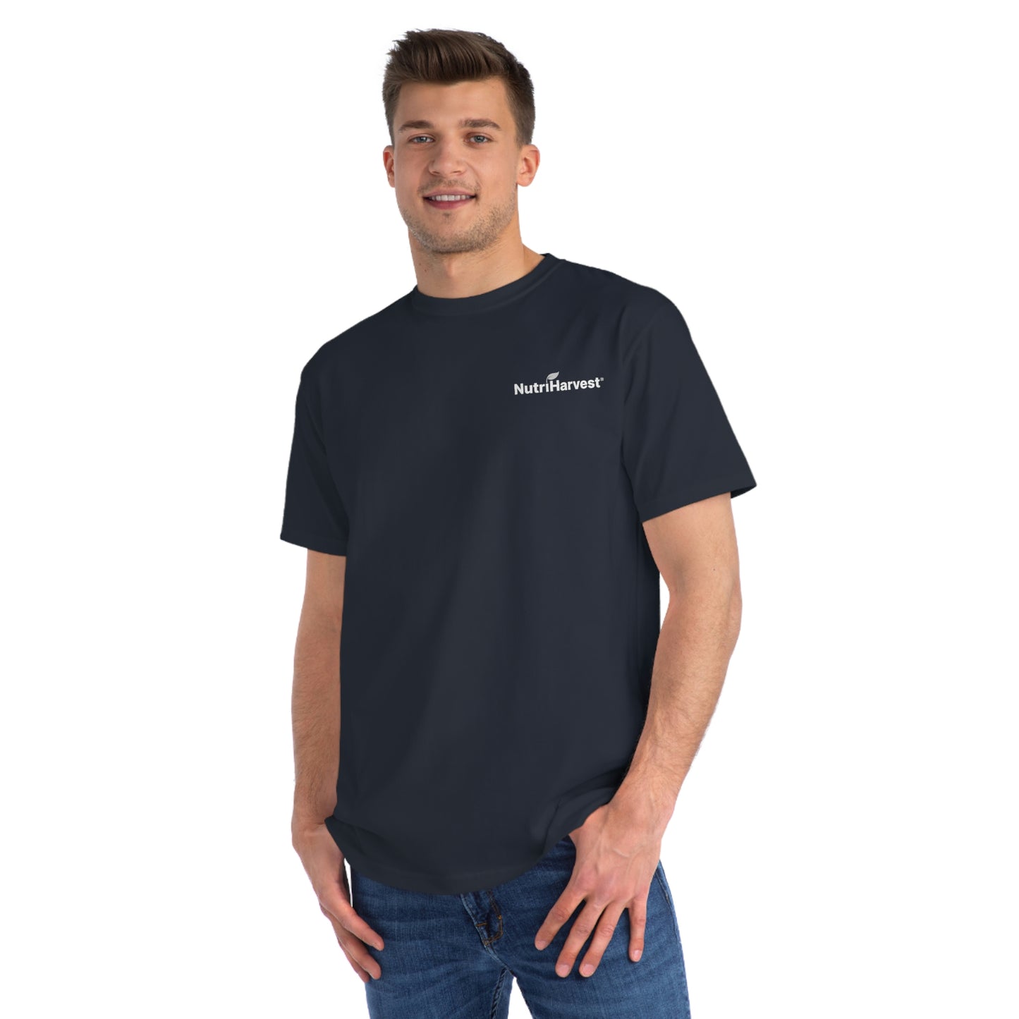Organic Unisex Classic T-Shirt NutriHarvest® Casual in White, Black, Pacific, and Charcoal