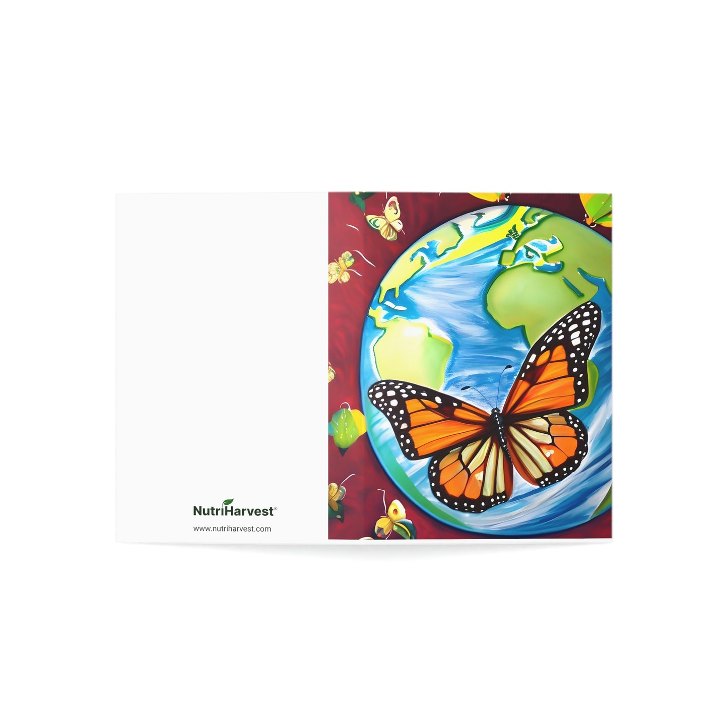Beautiful Monarch  Butterfly on Earth Folded Sustainable Greeting Cards (1, 10, 30, or 50pcs)